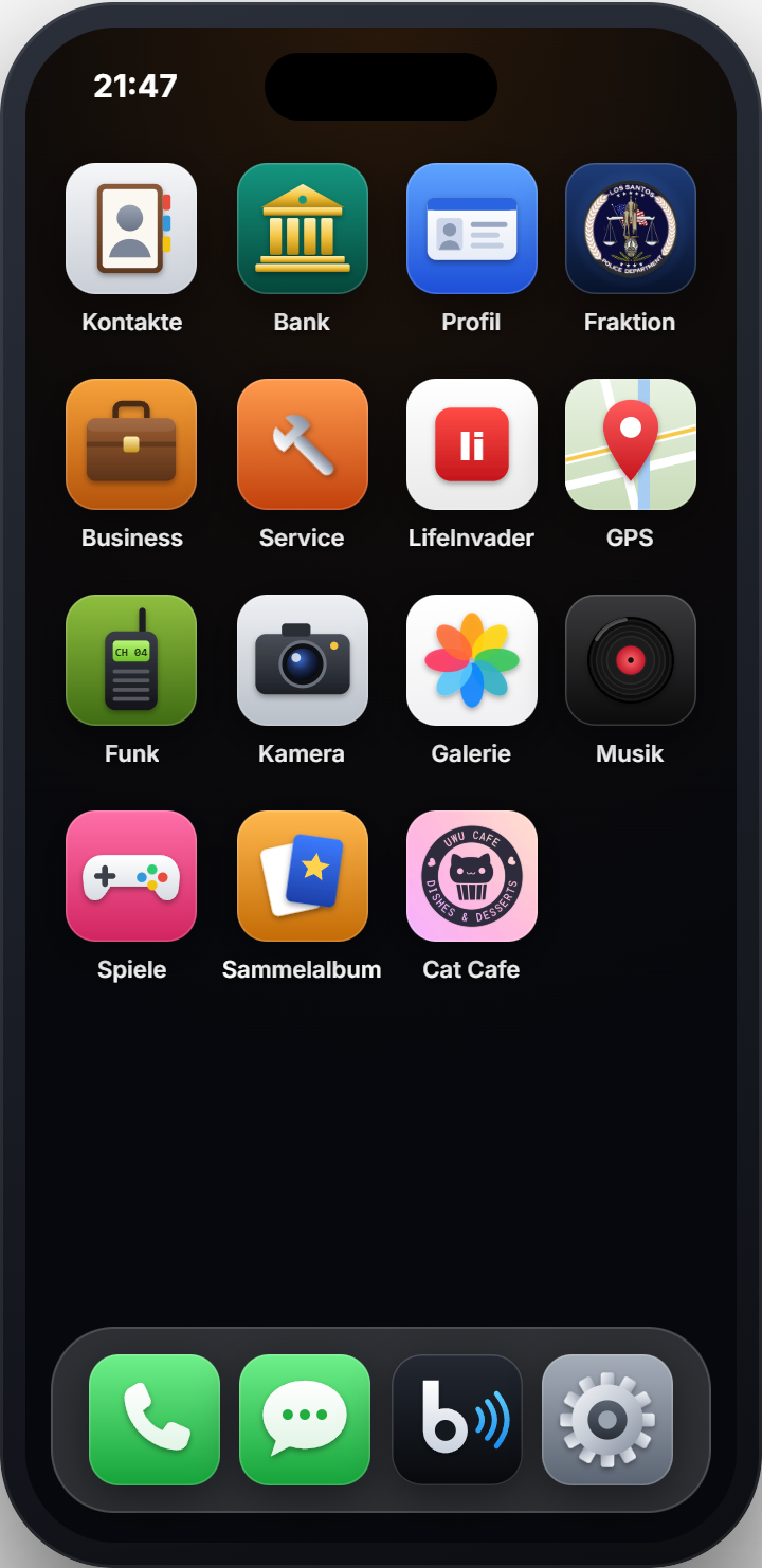 Acturus-Handy mit App-Übersicht